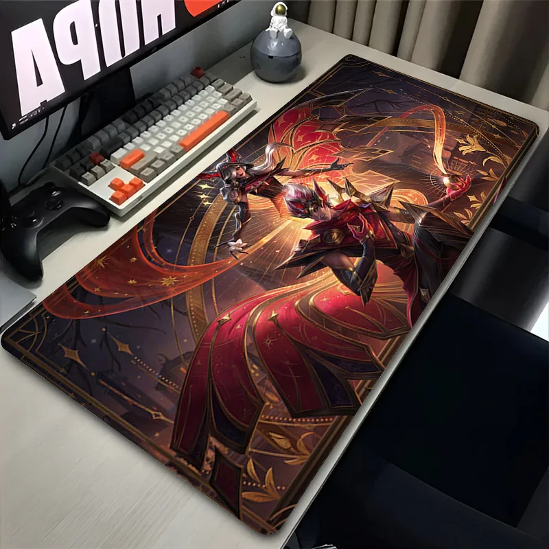 

XXL Mouse Pad Xayah Rakan League of Legends Gaming Mousepad Office Non-slip Gaming Table Mat Playmat Edge Locking Gamer MousePad