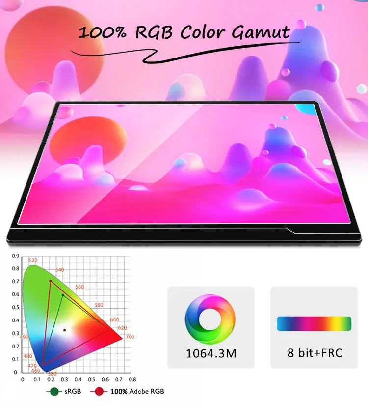 15.6-Inch 4k touchscreen, HDR 3840x2160 smart portable screen IPS LCD panel, material, aluminum alloy
