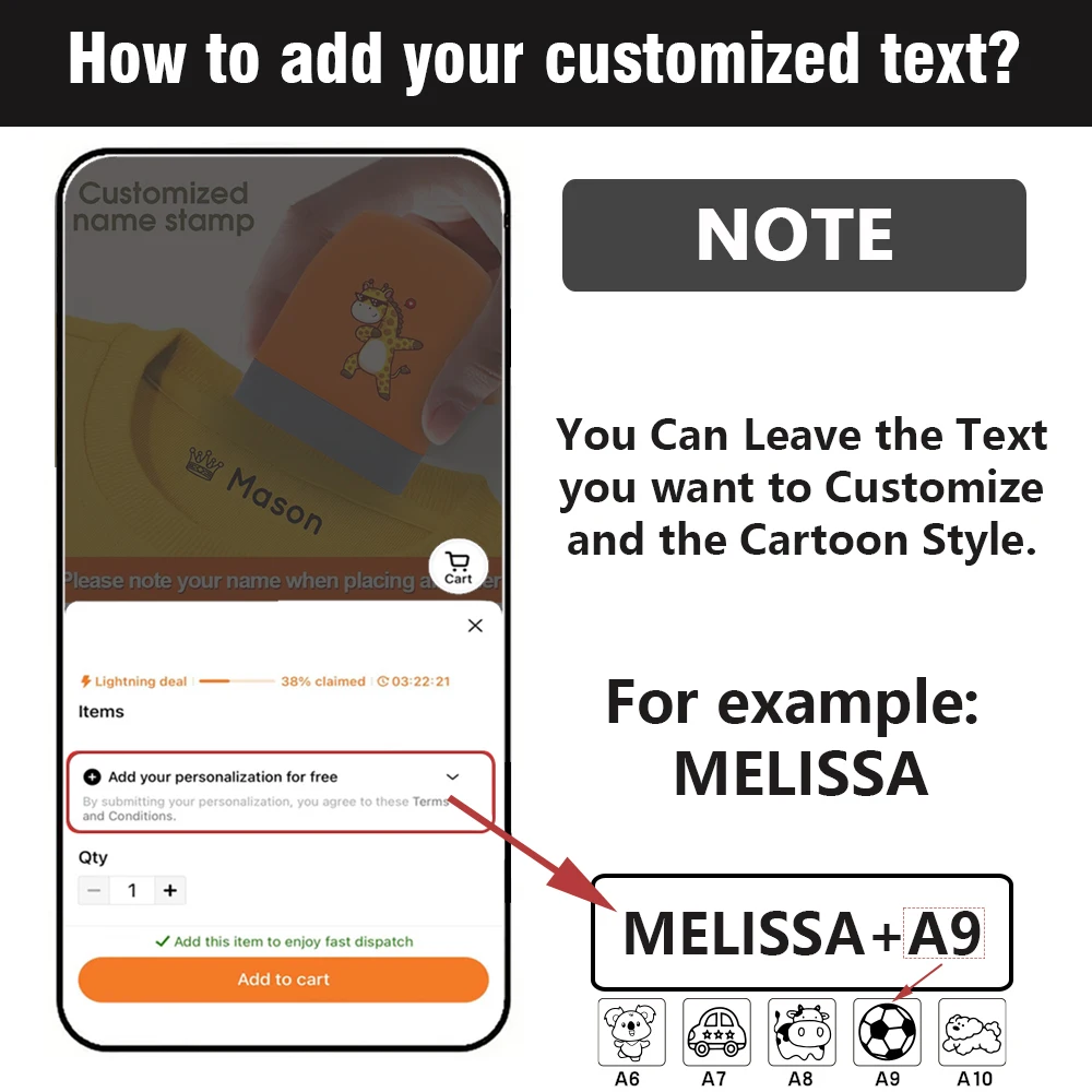 1pc Personalize Custom Name Stamp Tiger Zebra Elephant Giraffe Pattern Custom Name Stamps Label Stamps Fabric Stamps Name Stamps