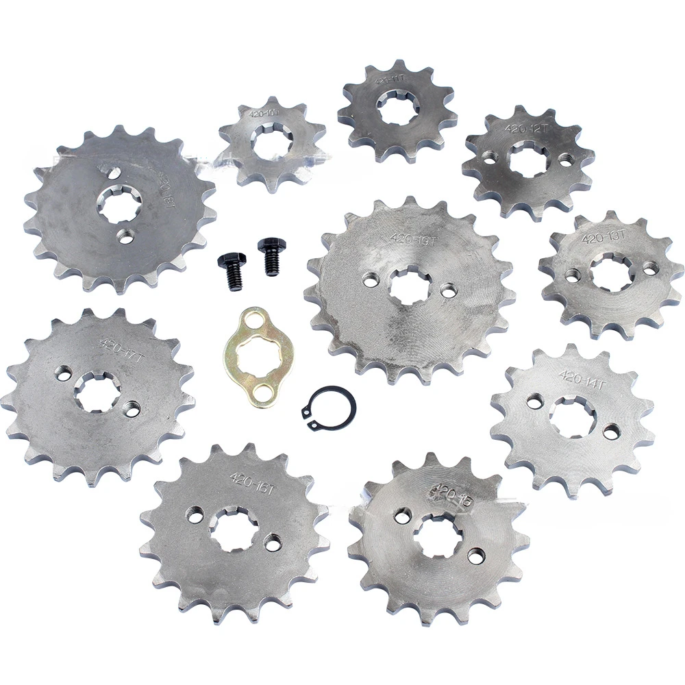 420 10/12/13/14/15/16/17/18/19 Tooth Front Engine Sprocket 17mm For 70cc 110cc 125cc Pit Dirt Bike Replacement Accessories image 6