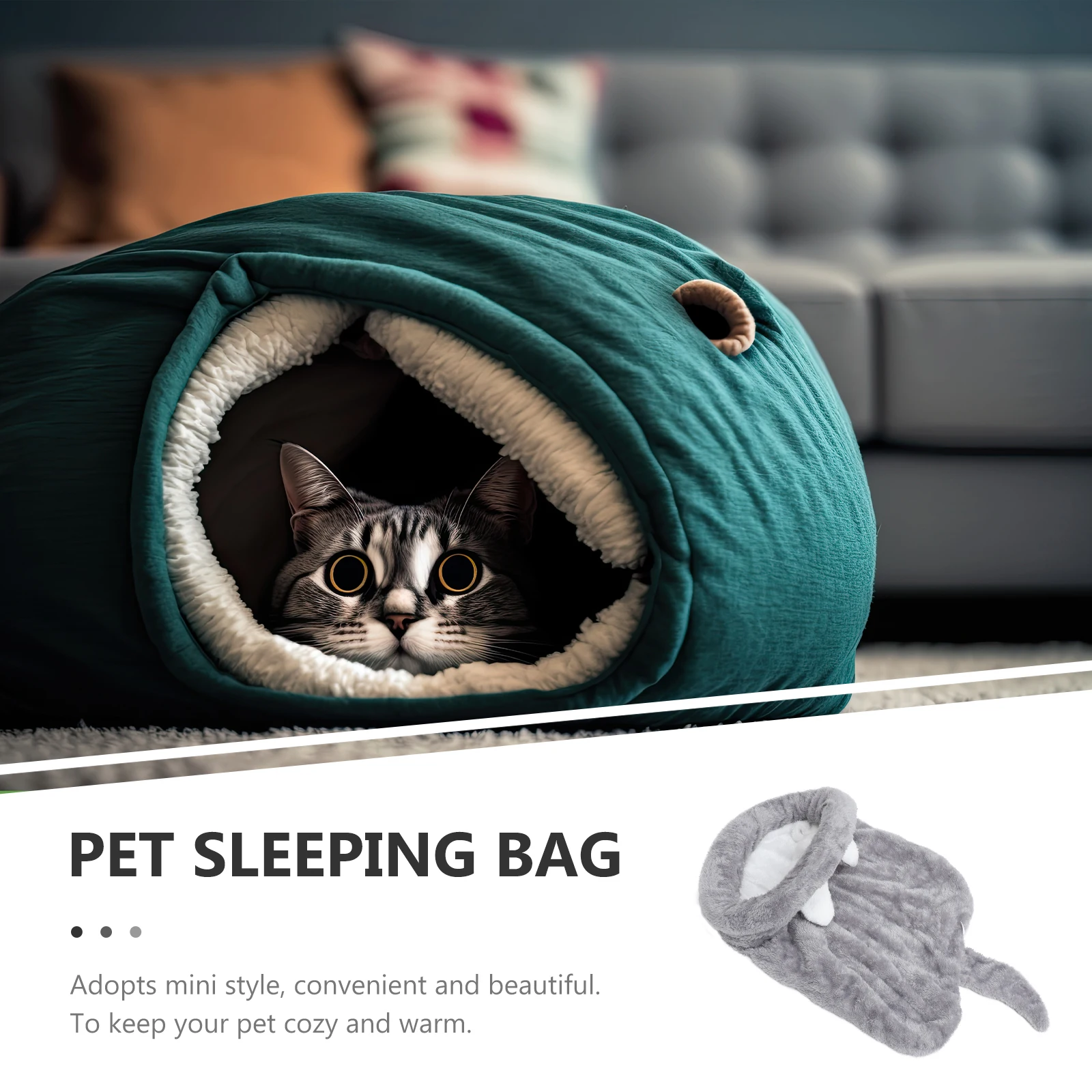 

Mini Pet For Small Dogs Cats Pet Bed House Cozy Warm Bed House Cushion Dog Sleeping Bag Kennel Supplies Size M Gray