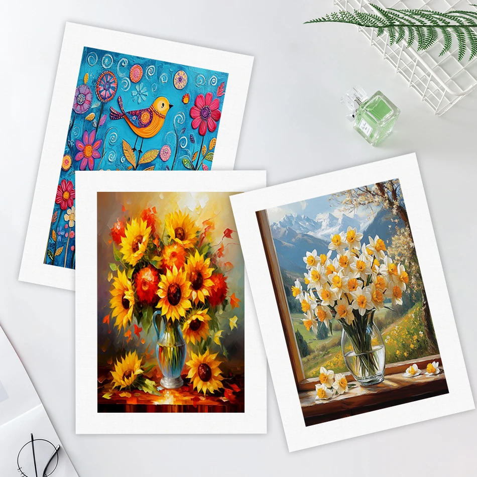 

SDOYUNO Simple Painting By Numbers For Beginner 20X30cm Acrylic Paints Drawing Oil Canvas Flowers Picture Paint Home Decoration