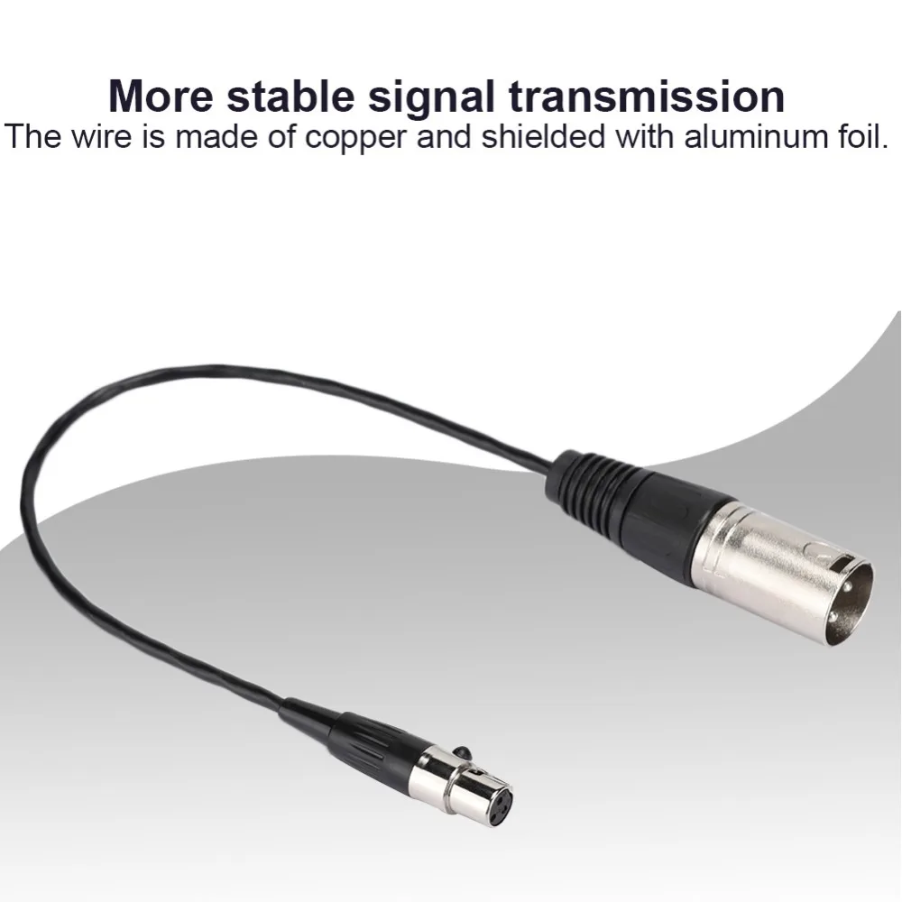 Full Copper Casing Mini XLR 3pin Female to XLR 3pin Male Cable 30cm / 11.8in XLR Audio Cable Microphone Audio Cable Home