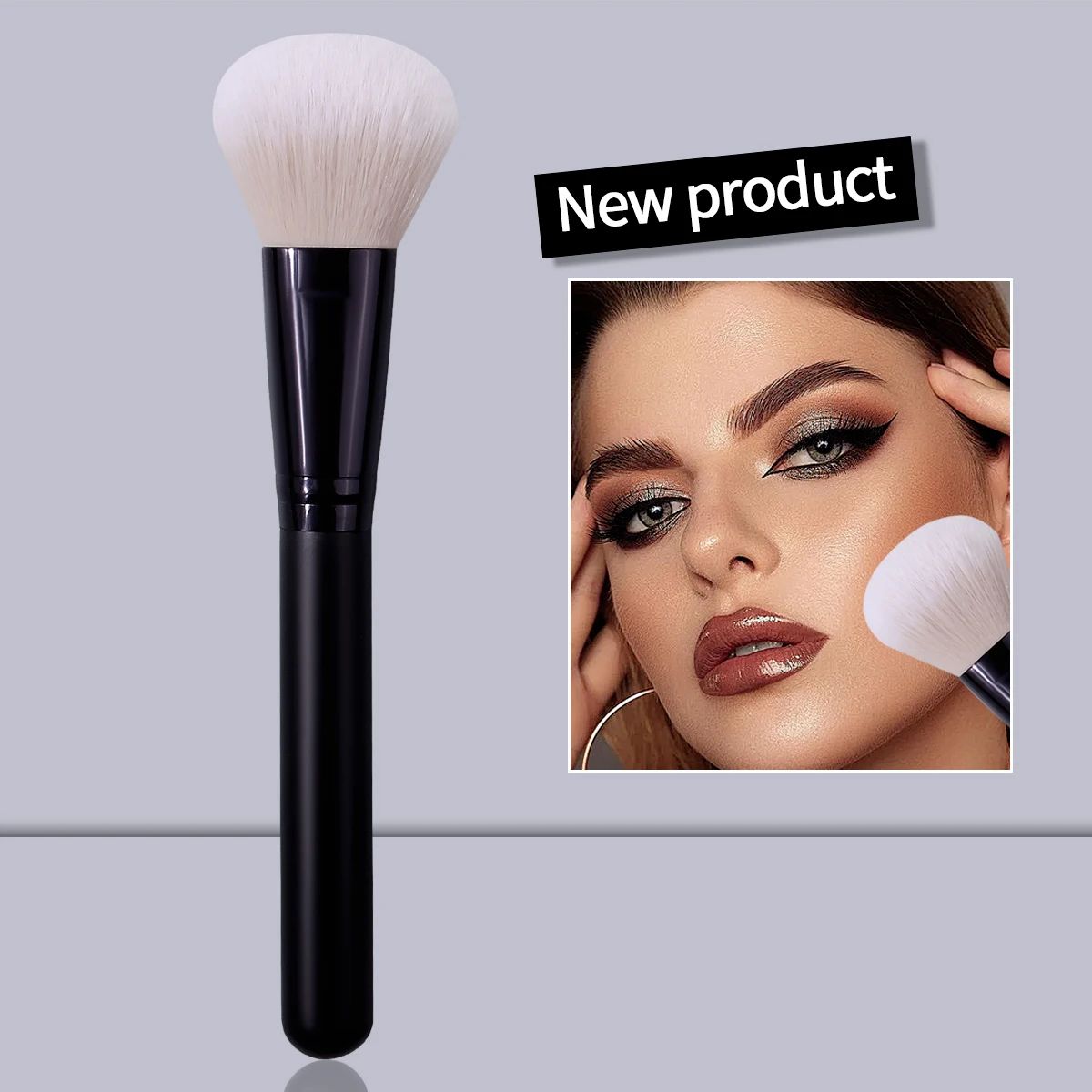 Schwarz Lose Pulver Pinsel Multifunktions Make-Up Pinsel Make-Up Werkzeug Synthetische Faser Holzgriff Gesicht Rouge Pinsel Kontur Pinsel