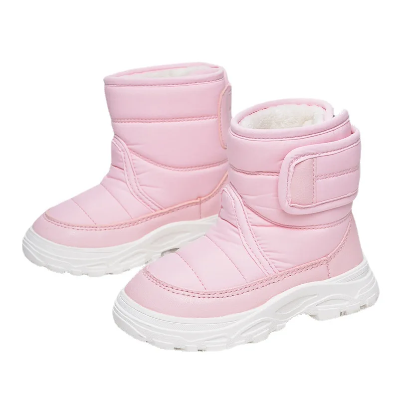 Children Winter Warm Snow Boots Baby Anti-slip Soft Thicken Sole Short Boots Girls Fashion Hook Shoes Boys Waterproof Snow Boots