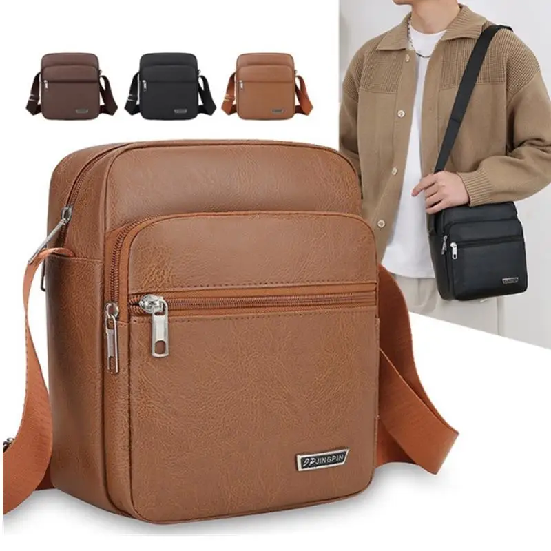 

Men PU Shoulder Bag Messenger Bag Casual Waterproof Nylon Zipper Pocket Handbag Fashion Tote Travel Male Crossbody Bags