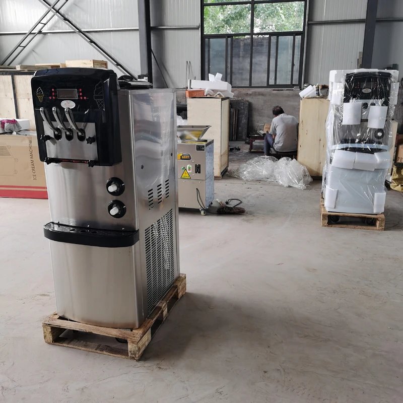 Máquina comercial de helados suaves, equipo de refrigeración Vertical de acero inoxidable, totalmente automática, 220V/110V