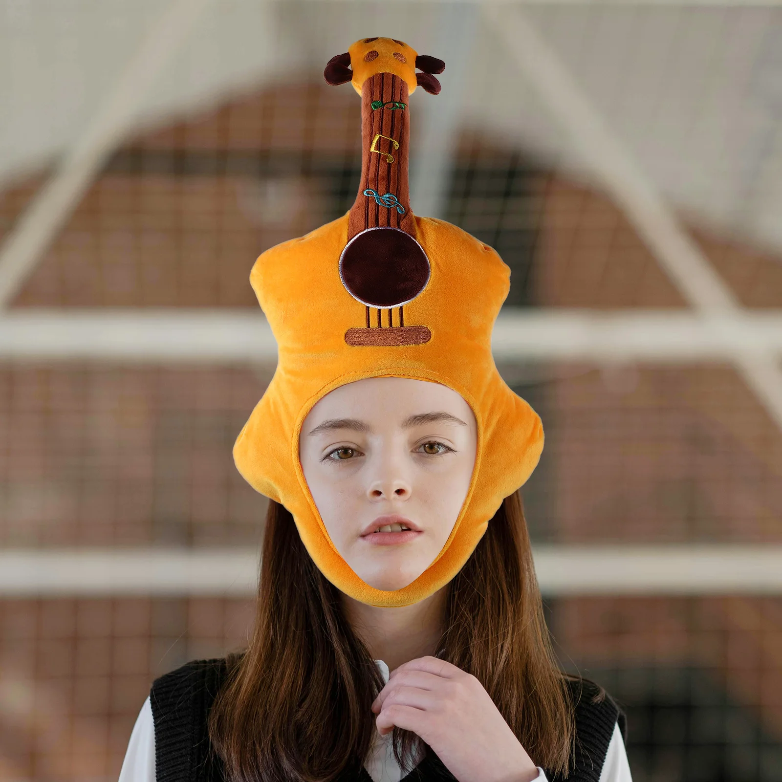

Guitar Headwear Hat: Cute Cartoon Musical Instrument Party Prop Comfortable Lightweight Costume Accessory For Kids Adults