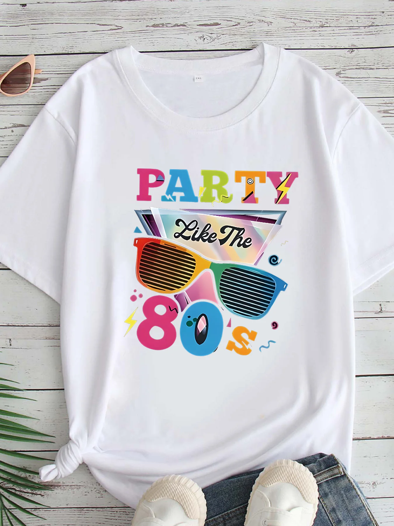 

Женская футболка большого размера с принтом, круглым вырезом и короткими рукавами, размеры 1-7XL, удобный повседневный топ в европейском стиле