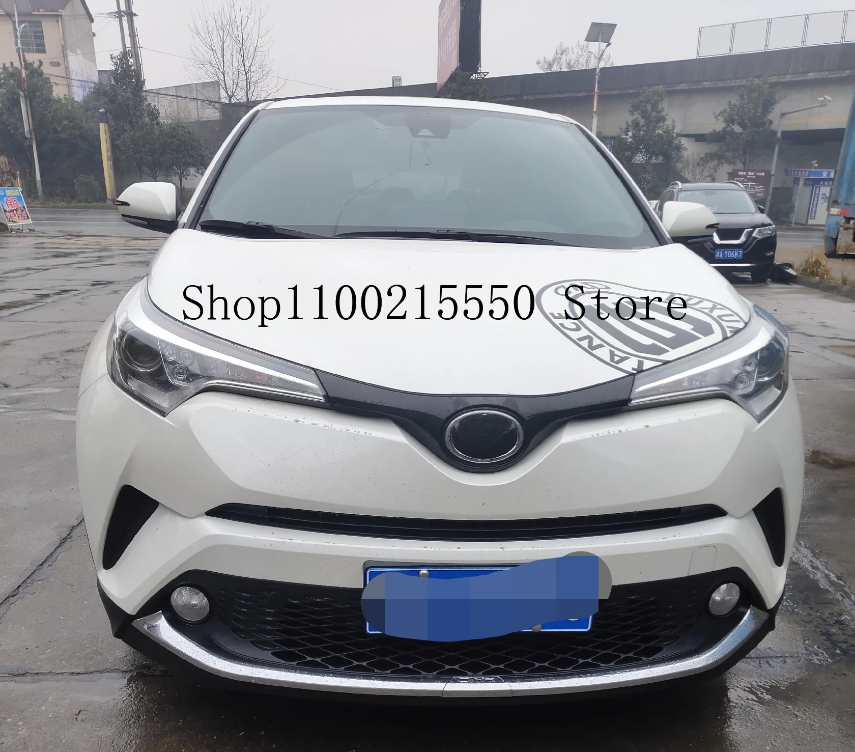 For Toyota C-HR CHR 2017 2018 2019 2020 2021 Car Cover ABS/Carbon Fiber Bumper Engine ABS Chrome Trim Front  Frame Edge Lamp