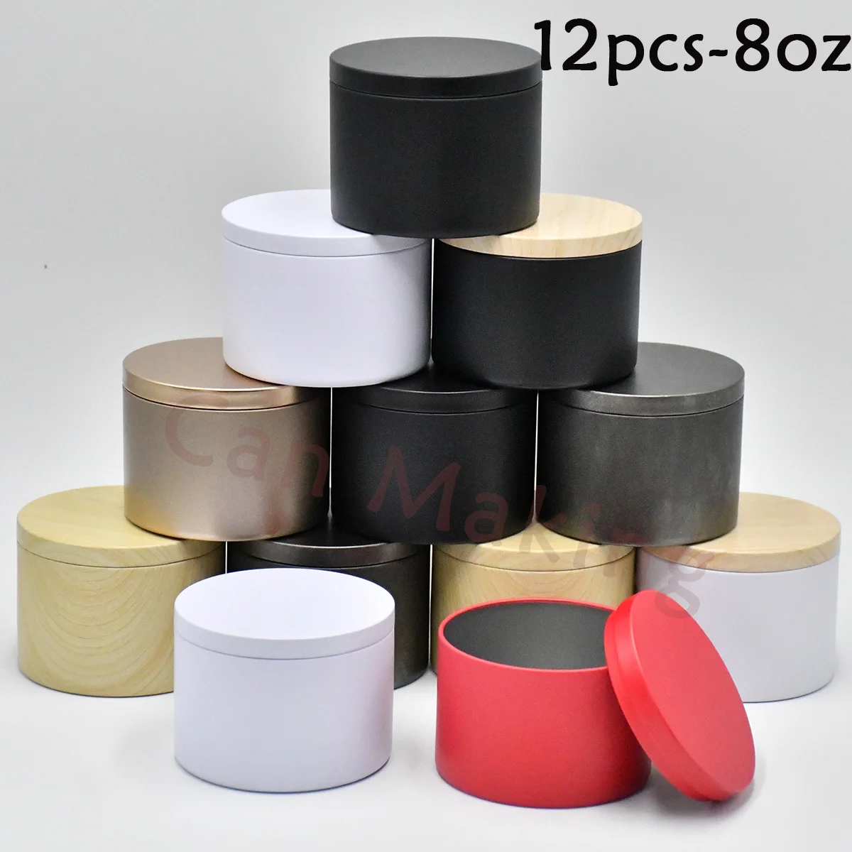 8oz Candle Tin Cans 12 Pieces,Candle Containers Candle Jars with Lids, for Candles Making, Arts & Crafts, Storage, and Gifts