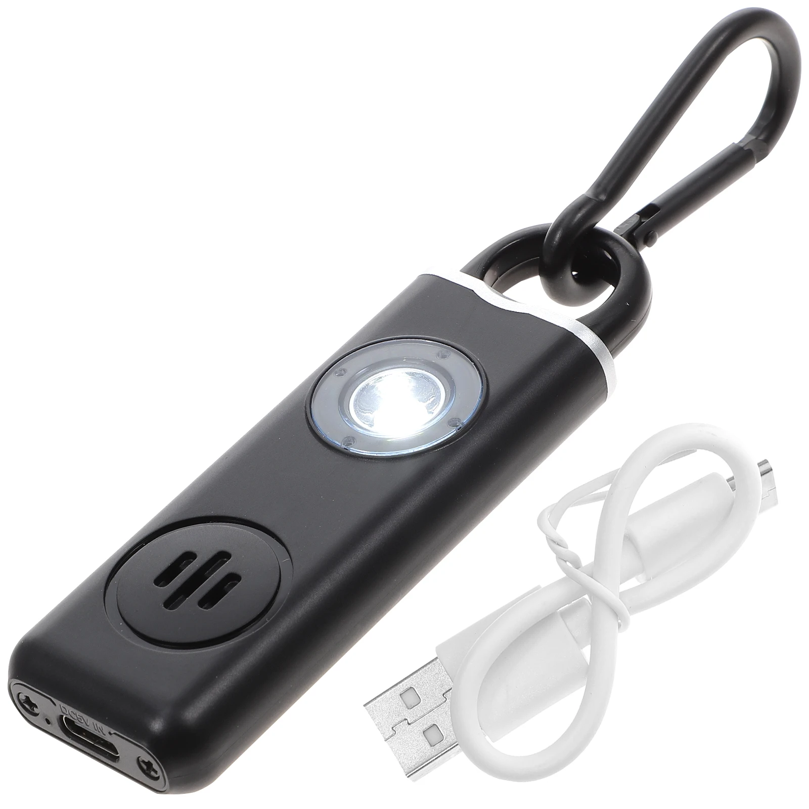 Personal Safety Alarm Keychain 130dB High Decibel Alert LED Light Black Student Anti Wolf Travel Home Use Portable