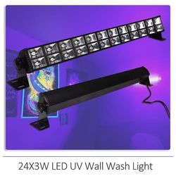 24x3W LED Black UV Light black 60W Bar Glow In The Dark Party Supplies for Christmas Blacklight Party Birthday Stage Lights