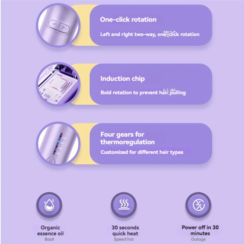 FZFZ modelador de cabelo automático curling ferro 32mm com controle de temperatura ferramentas estilo ferro de cabelo plugue americano