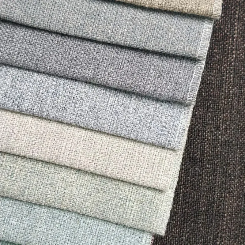 Soft Breathable Striped Linen Look Curtain Fabric for Kitchen Bedroom Dining Room Small Windows Childrens Room