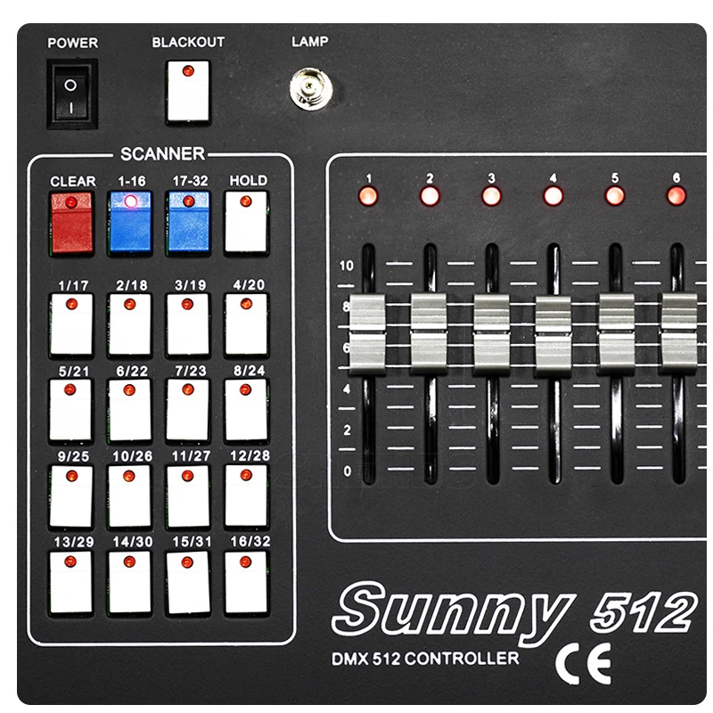 Imagem -05 - Shehds Sunny512 Controlador Dmx Console Palco Movendo a Cabeça Efeito Luz Profissional Equipamento de Controle de Luzes de Palco