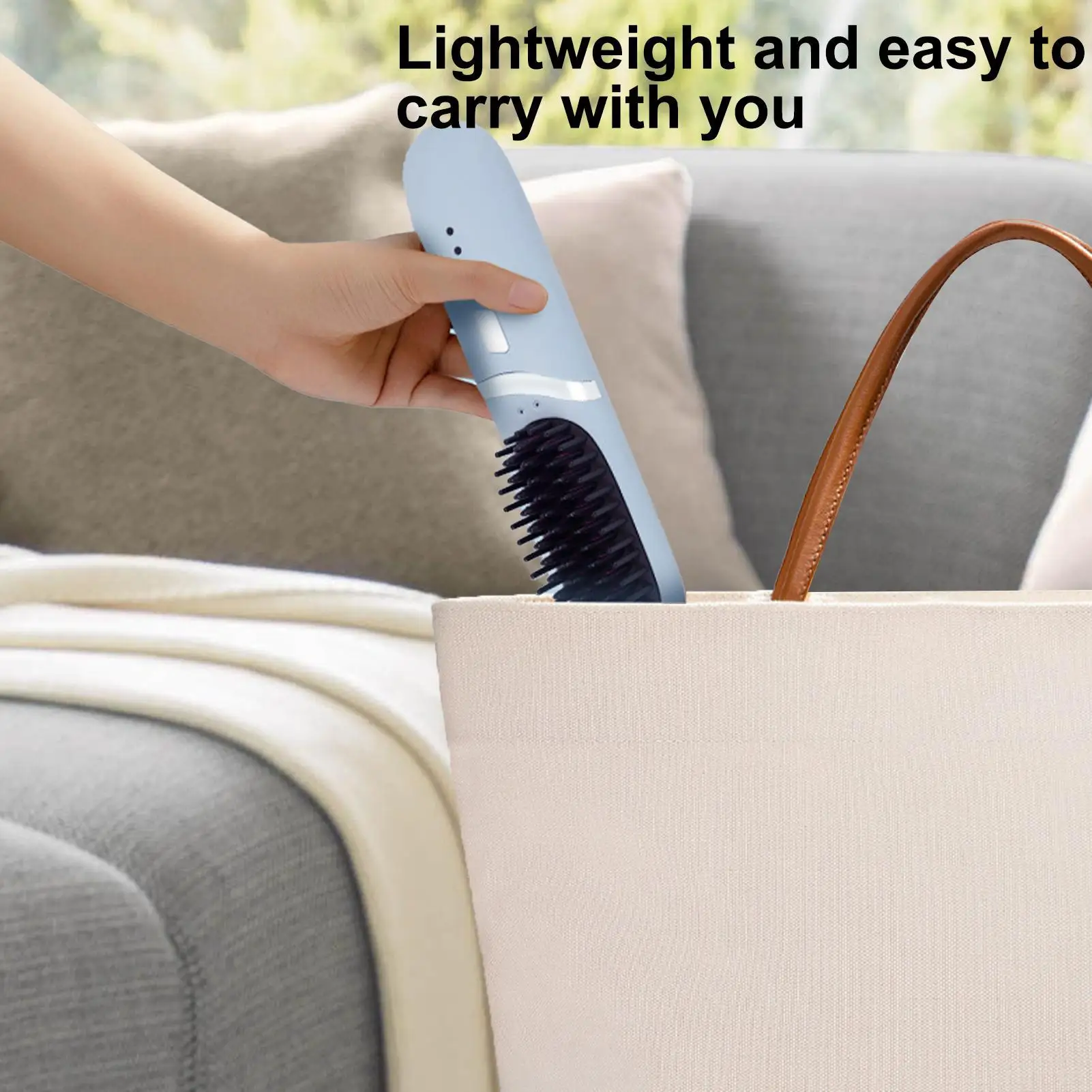 مكواة فرد الشعر اللاسلكية، فرشاة قابلة لإعادة الشحن، 3 إعدادات لدرجة الحرارة، مكواة فرد لاسلكية للنساء والرجال، للسفر، قصيرة وطويلة مجعدة