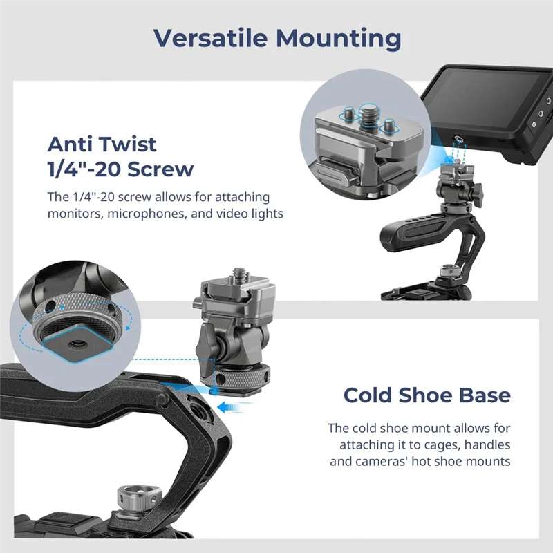 Monitorhalterung für Hawklock Quick Release Mount mit H21 Cold Shoe, verstellbare NATO-Schienenunterstützung