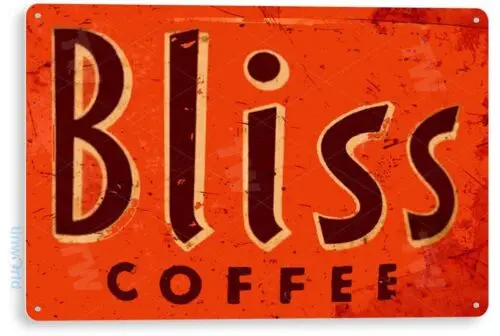 Bliss Coffee Kitchen Cottage Coffee Bar Metal Decor Tin Sign B868