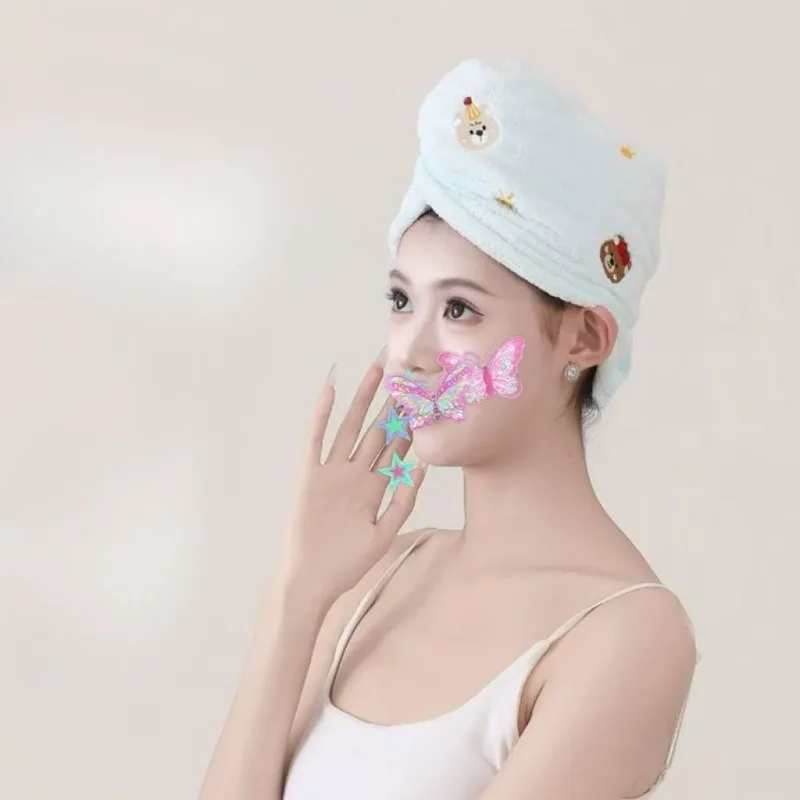 Dry Hair Towel Household Double-layers Waterproof Thick Women's Oilproof Shampoo Bathing Hat Wash Make-up Head Cover Hair Bonnet view 5
