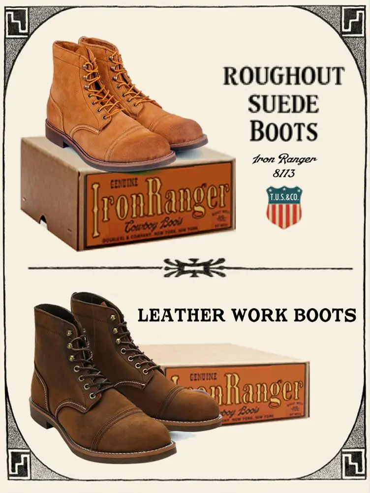 

Американские ретро-рабочие ботинки из натуральной кожи, с двусторонней вельветовой отделкой, железной подошвой, низким каблуком, круглым носком и резиновой подошвой.