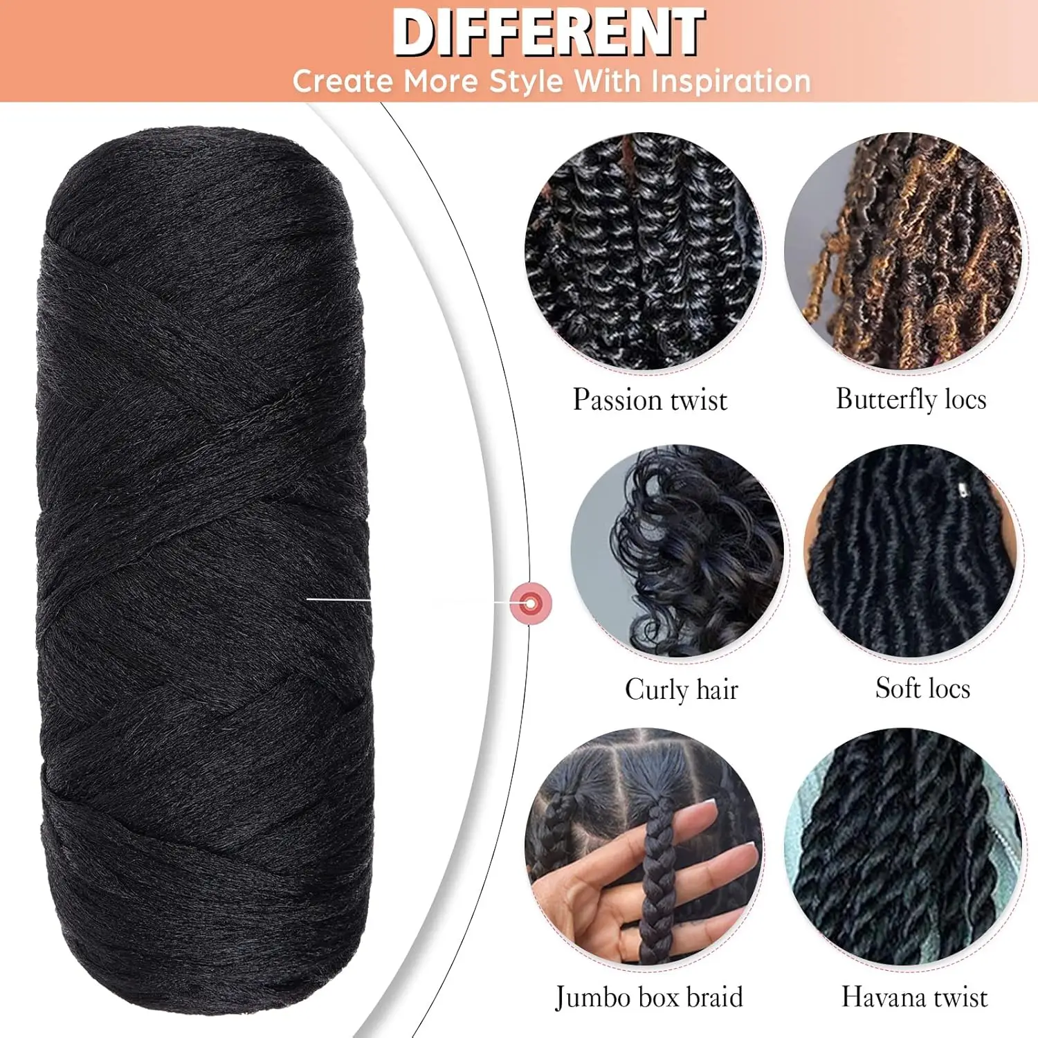 Cheveux de laine brésiliens tricotés à la main laine brésilienne pour tresser les cheveux cheveux de laine noire naturelle pour tresse au Crochet Faux Locs Crochet