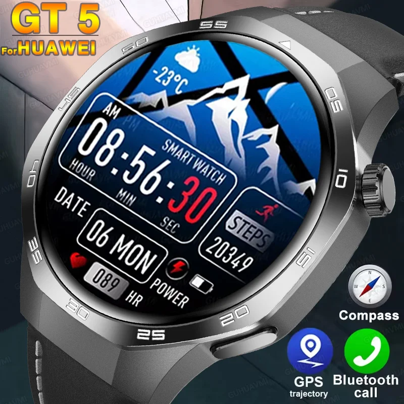 

Новые GT5 PRO Фитнес Спортивные Смарт-часы Мужчины AMOLED Экран NFC GPS Компас Сердечный ритм Водонепроницаемые Bluetooth Вызов Наружные Часы