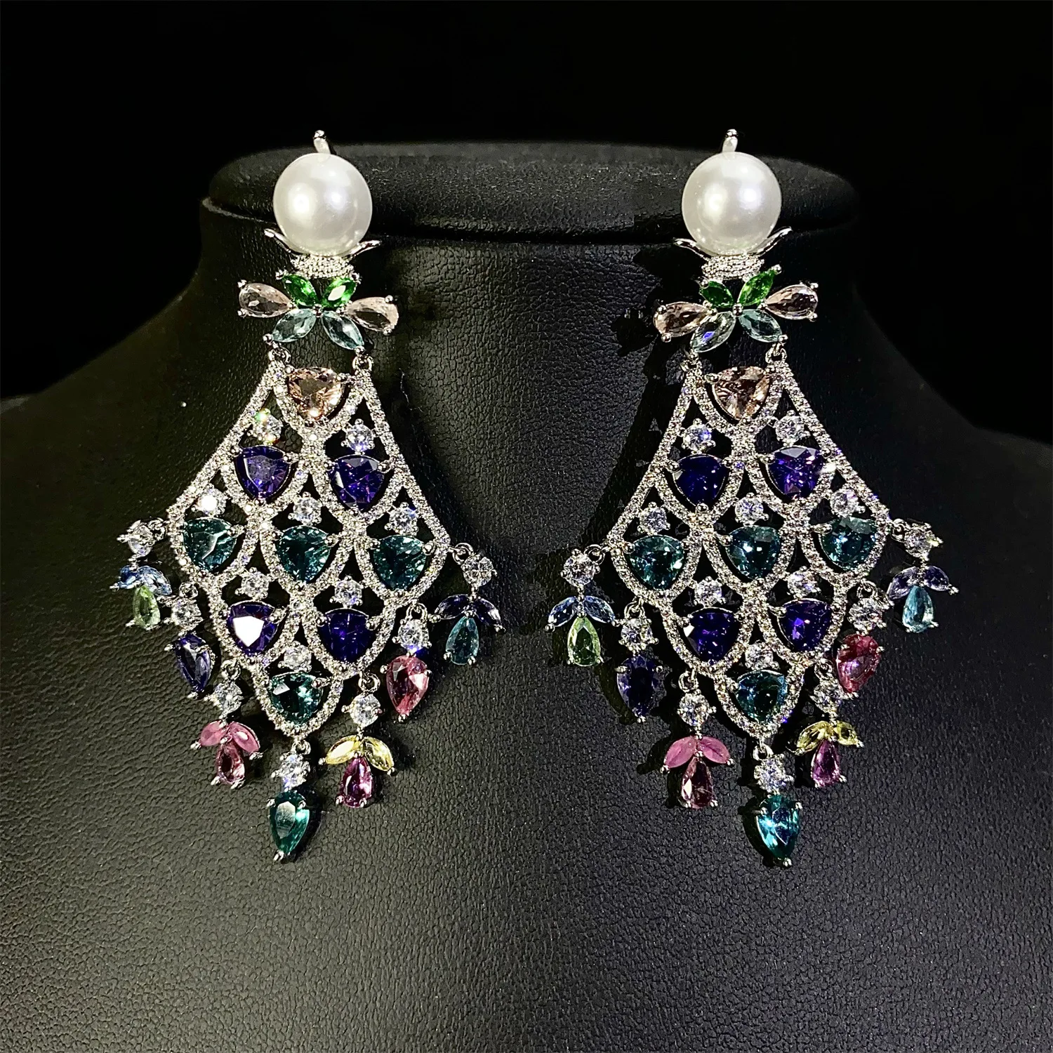 

One Look Women's Jewellery Super Pretty Multi Colour Sparkly Earrings Necklace Set Nigeria Holiday Party Prom Wedding E177