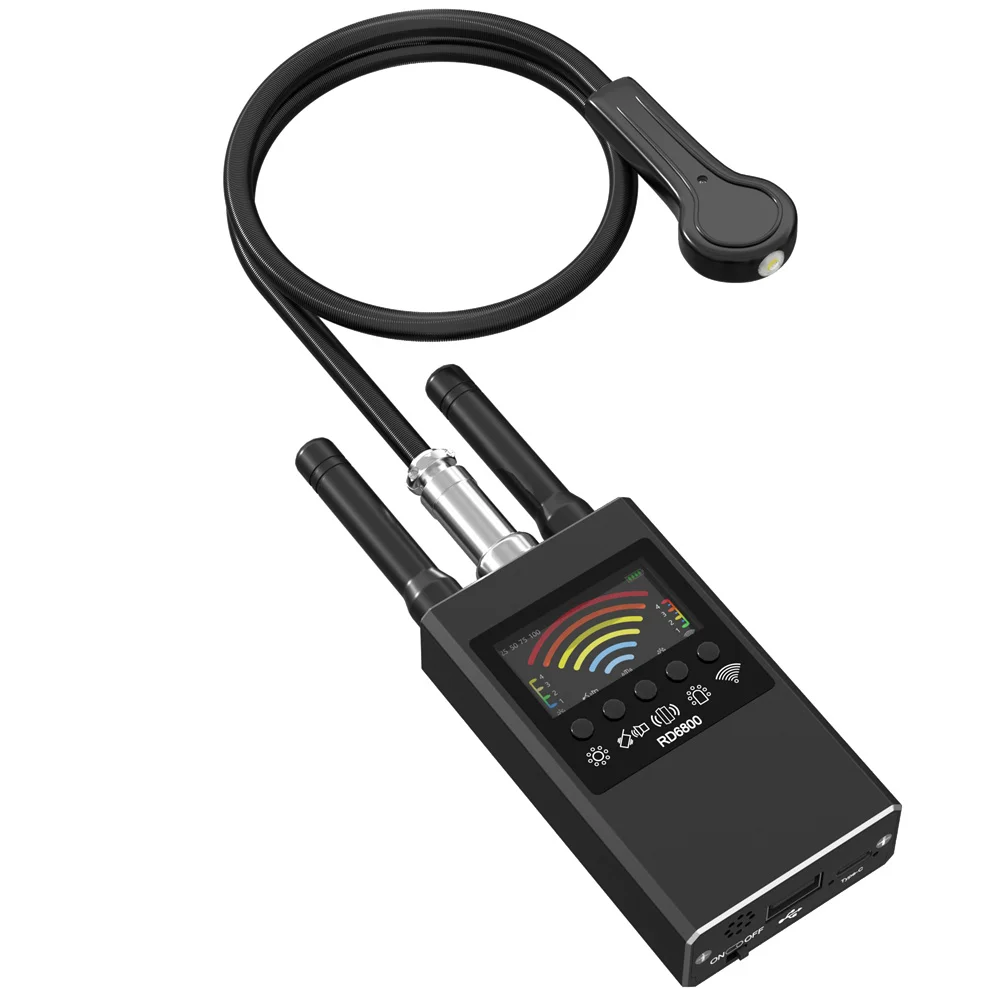 

DR6800M Multi-function Anti-Candid Cam Wireless Lens Device Finder 1MHz-8GHz GSM Audio Bug Finder GPS Signal RF Tracker Detect