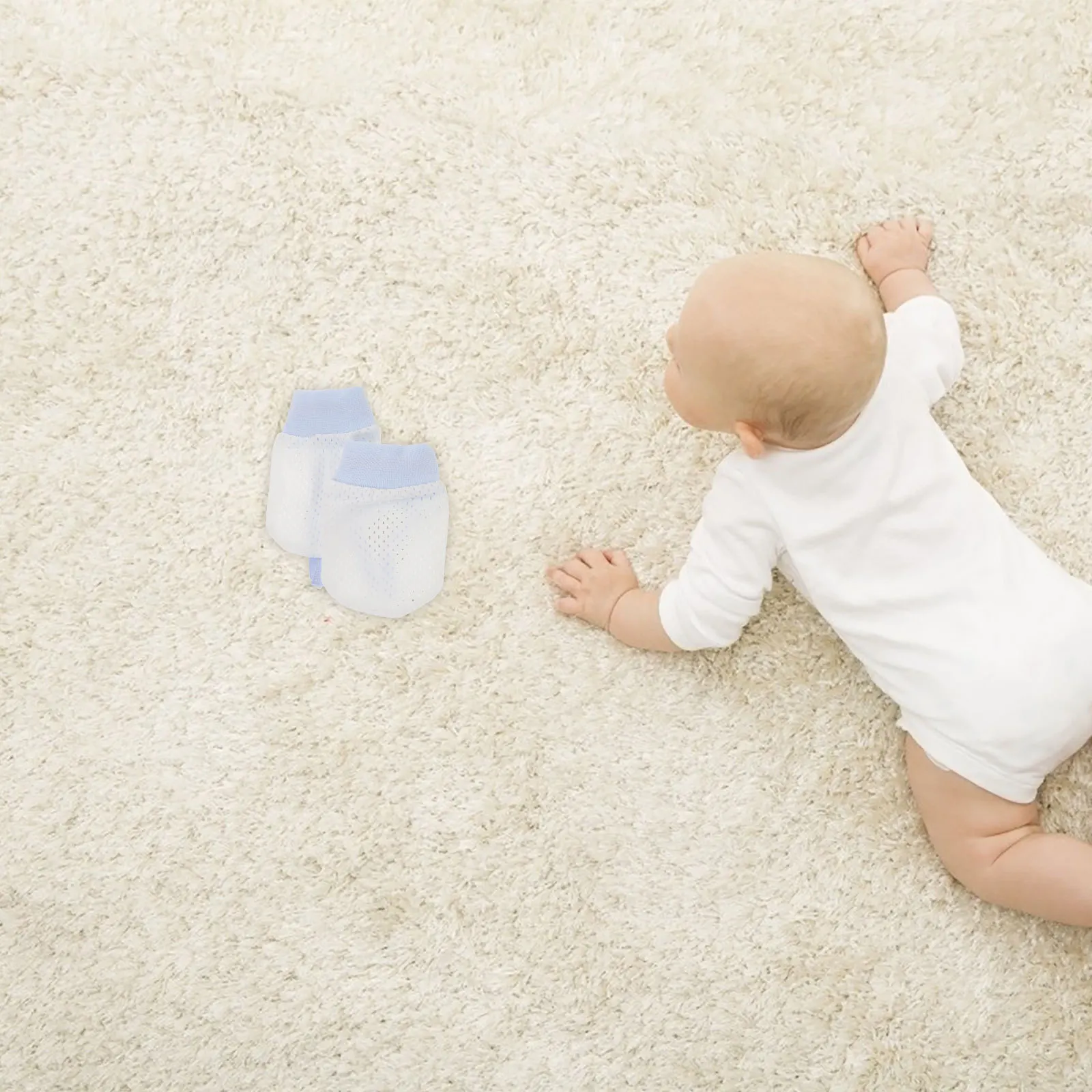 

8pcs Baby Mesh Mittens 0-6 Months Lightweight No Scratch Gloves Breathable Infant Hand Covers Summer Cooling Design For Newborn