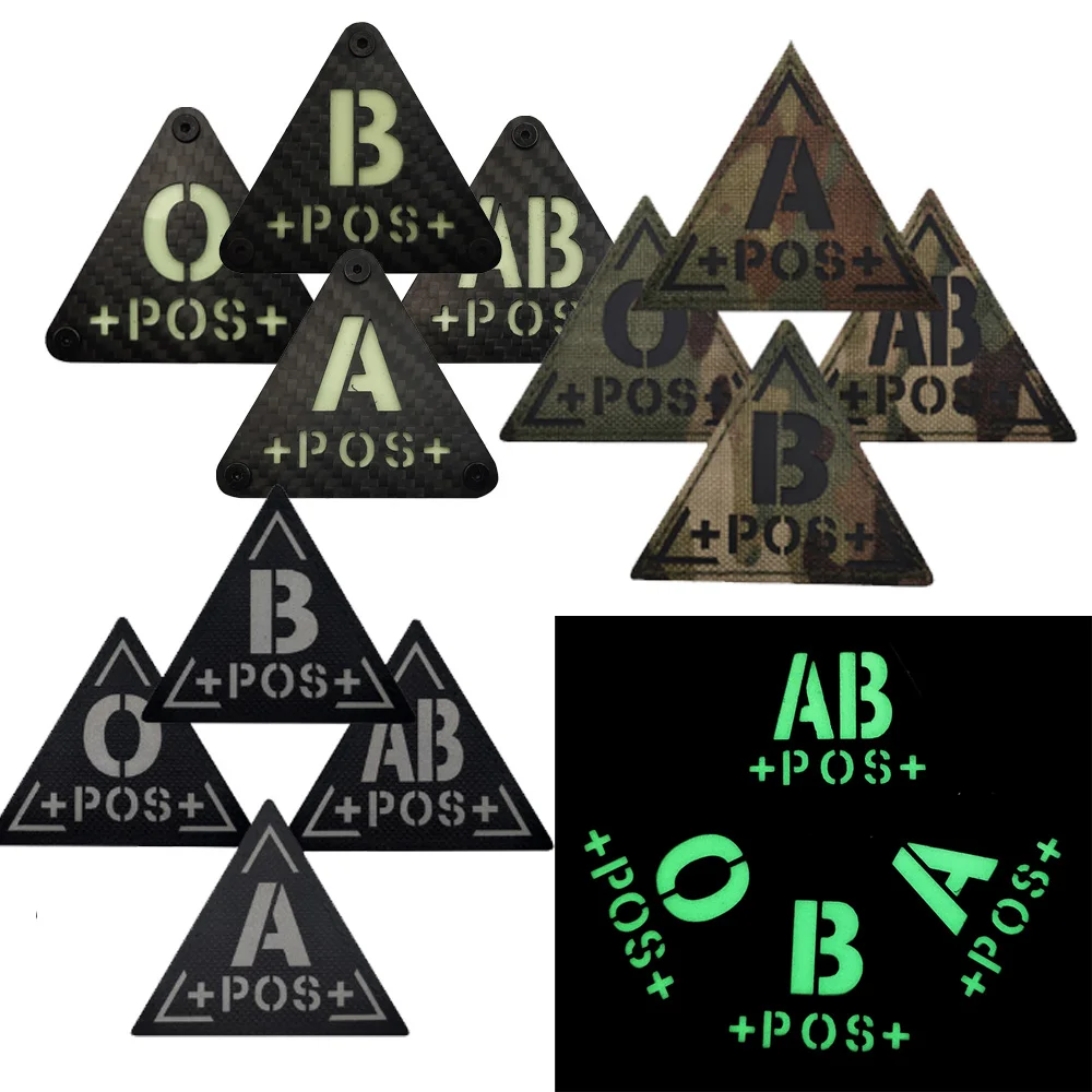 

Laser Cut Blood Group Carbon Fiber Version Luminous Patch Triangle IR Reflective CP Camouflage Armband Luminous Backpack Patch