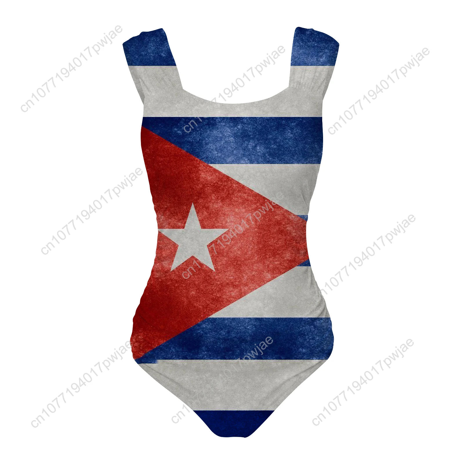 Traje de baño de una pieza con bandera cubana, trajes de baño con tirantes anchos para mujer, traje de baño para Fiesta EN LA Piscina, Bikini Sexy para playa, ropa de playa personalizada