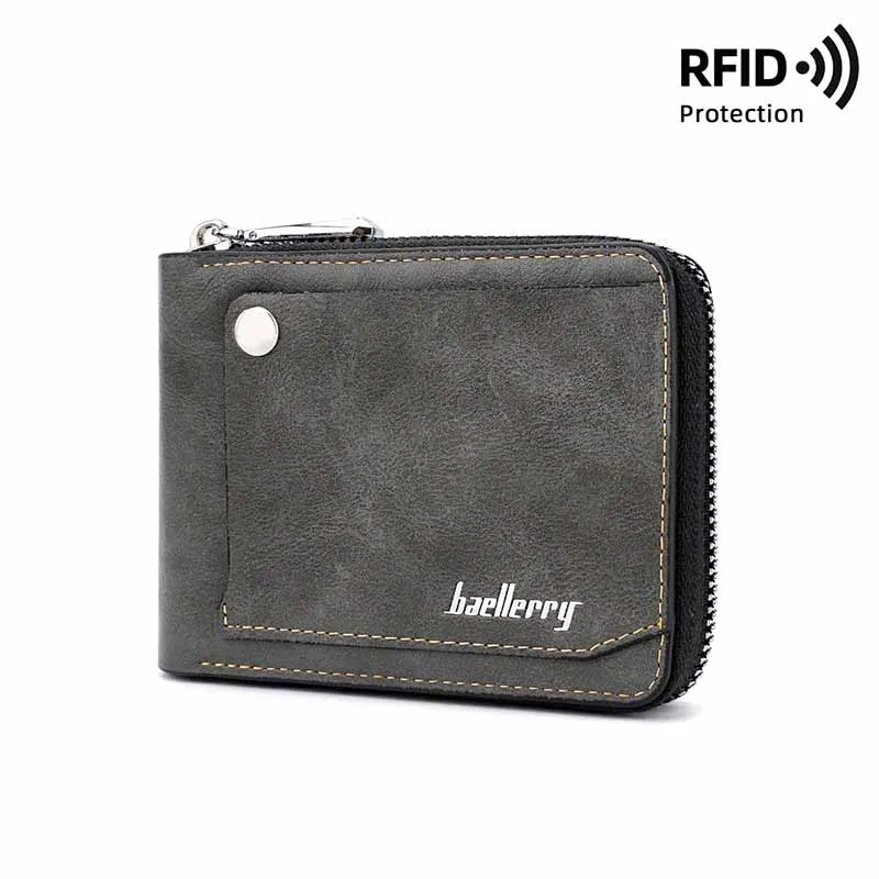 

2025 Wallet Men Short Dollar Clip Zipper Simple Soft Leather Lightweight Coin Wallet Card Holder Billfold Male Portable Purse