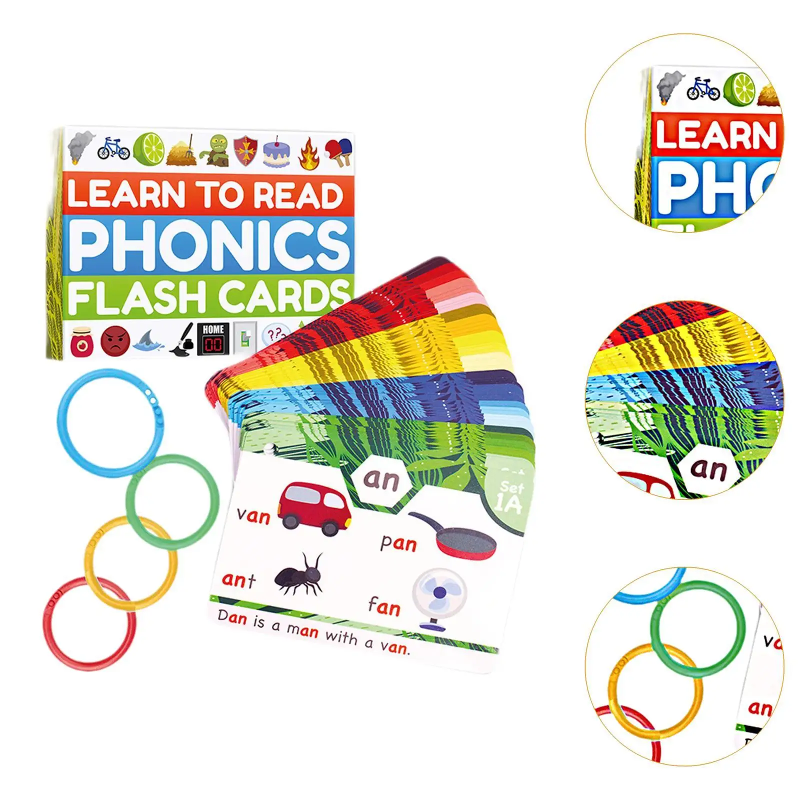 Phonics Game Early Educational Tool Homeschool Educational Words Flash Cards for Kindergarten 1ST 2ND 3rd