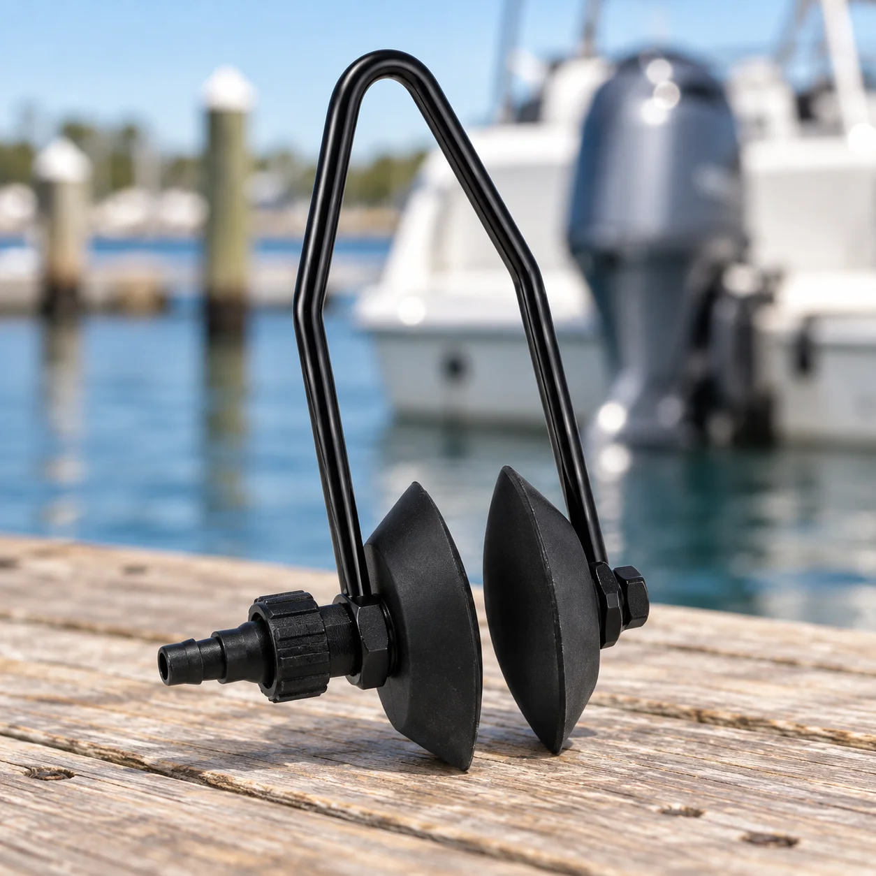 Marine Engine Flush Clamp with Water Inlet Outboard Rinsing Tool for Cleaning Motors Used on Speedboats Yachts and Fishing Boats