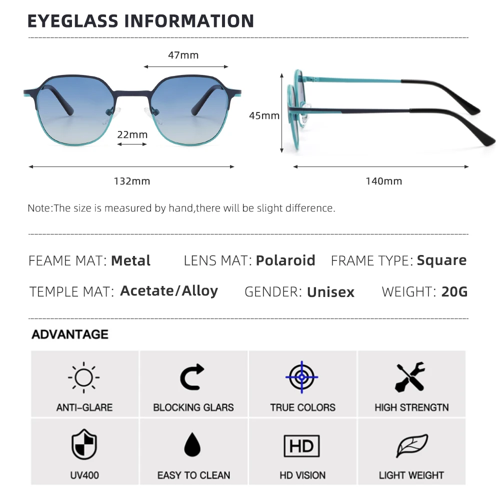 แว่นกันแดดโพลาไรซ์แบรนด์เล็กสำหรับผู้หญิง ป้องกันรังสียูวี 400 แว่นตาผู้หญิงกรอบโลหะสไตล์สตีมพังก์ขนาดเล็ก ดีไซน์หรูหราแบบเรโทร แว่นตาขับรถ