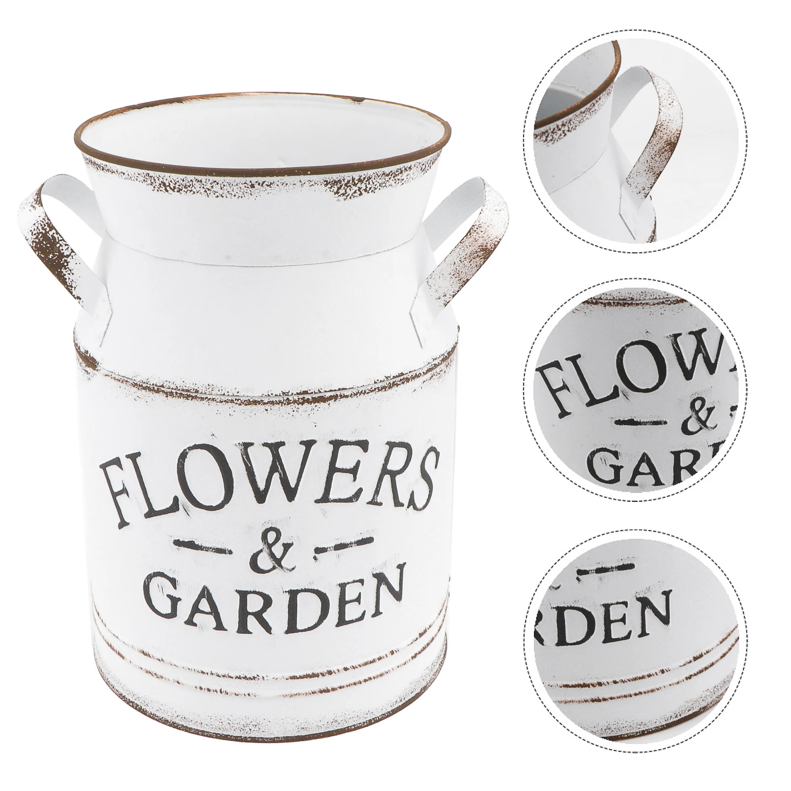 

1pc Metal Flower Retro Letter Pattern Decorative Arrangement Home Retro Flower Vase Bar Bedroom Living Room Ornament