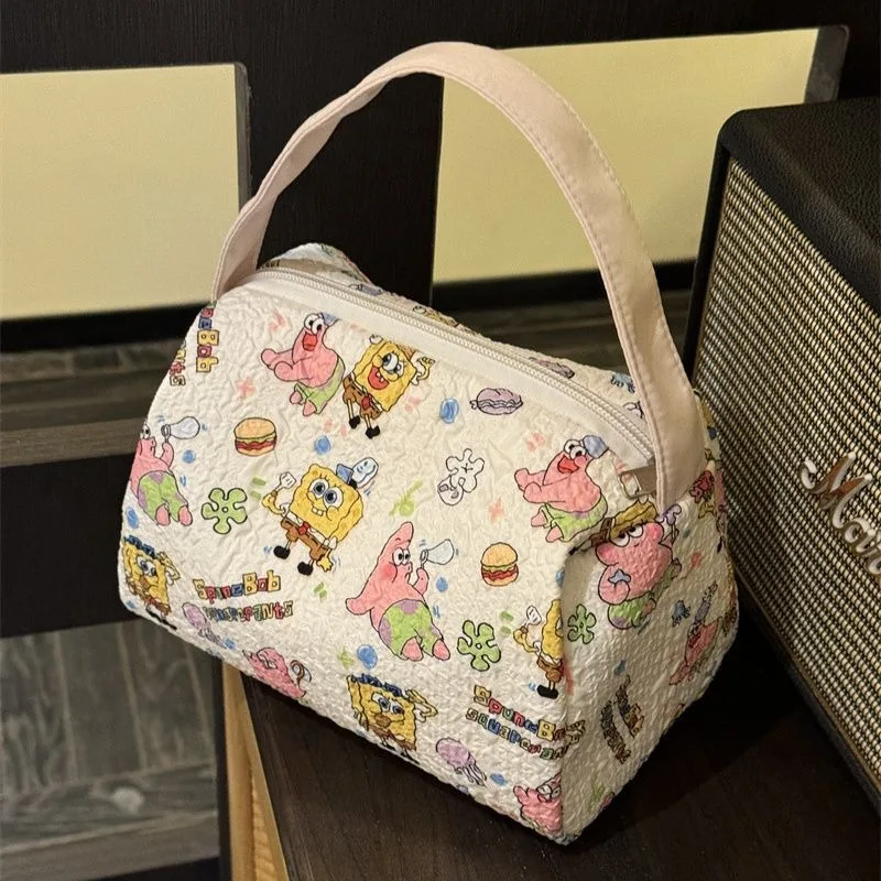 

Anime Spongebo New Style Cartoon Convenient Makeup Toiletry Bag Go Out Travel Storage Bag Large Capacity Three-dimensional New