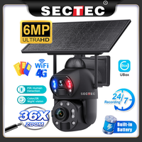 SECTEC 3K 8MP 36X Zoom Solar Camera 4G Sim/WIFI Dual Lens Dual PIR Detection Humanoid Auto Tracking Outdoor Security Camera