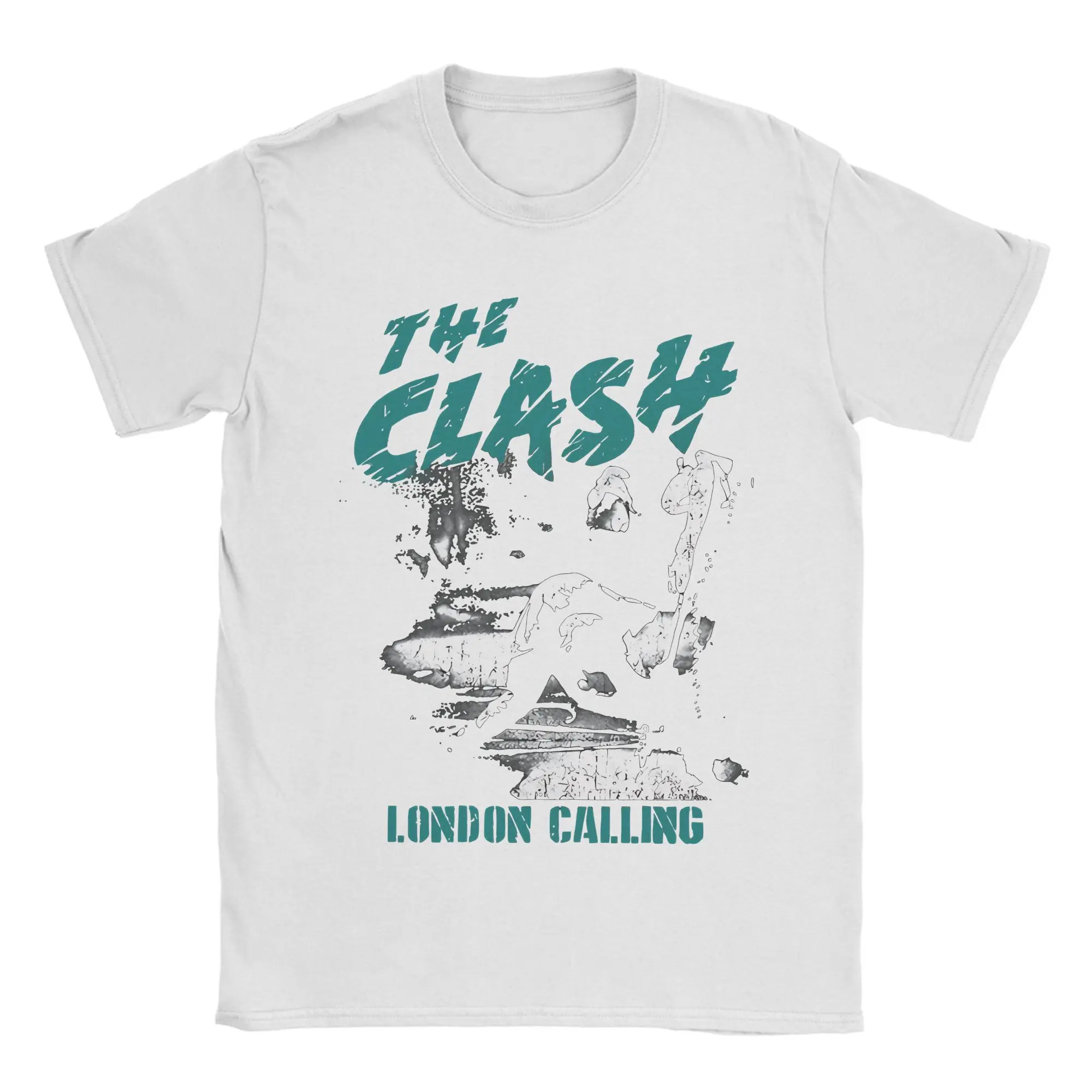 تي شيرت The Clash London Calling للرجال والنساء تي شيرت عتيق برقبة دائرية تي شيرت بأكمام قصيرة