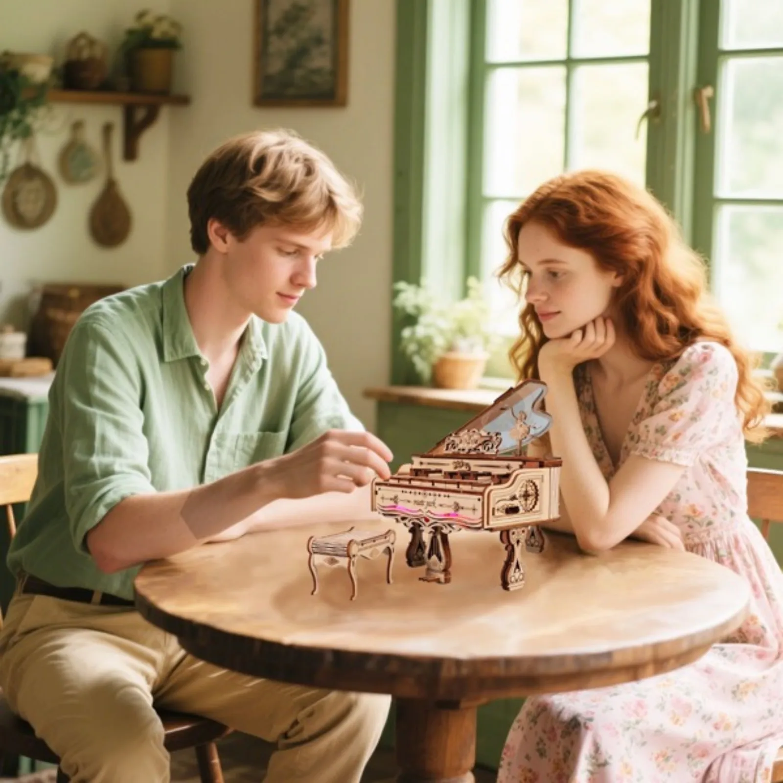 

MUSIC PARK 3d Wooden Puzzle Piano Music Box Can be played Handmade Assembly Model kit DIY Crafts Holidays birthdays Christmas Gifts