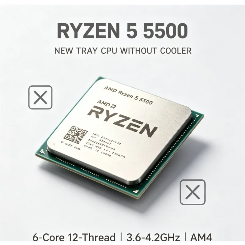 Multi-task Office Editing CPU R5 5500 Ryzen 5 5500 AM4 Desktop Chip 6C12T 3.6/4.2GHz 7NM Process Support Tray Processor Without