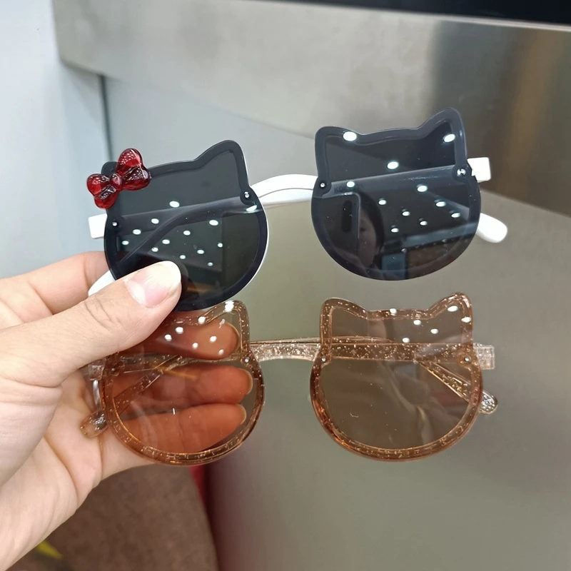 2024 nuovi bambini Cute Kitty occhiali da sole arco acrilico protezione UV esterna occhiali da sole neonate Classic Kids Boy UV400 Eyewear