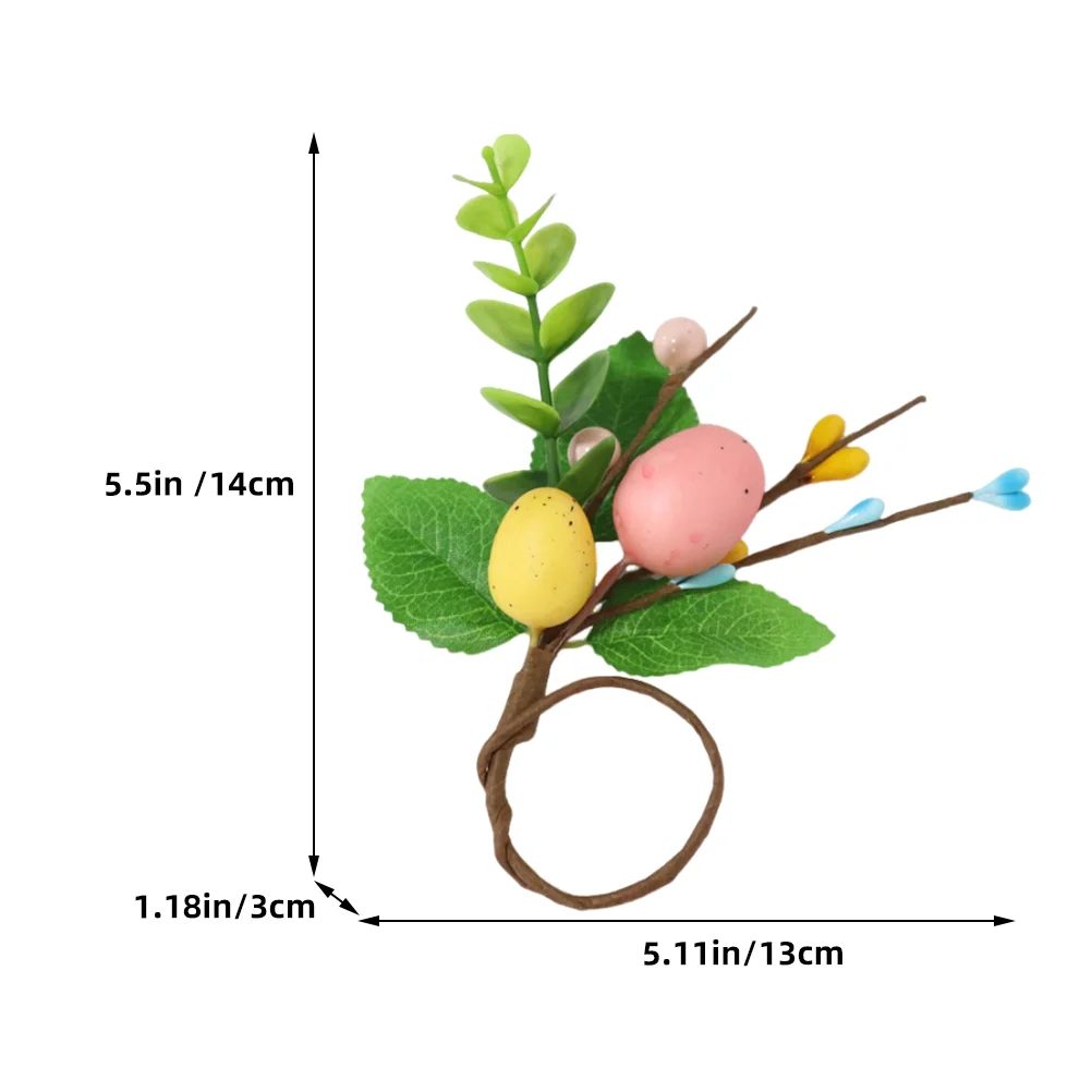 6 قطع من حلقات المناديل لعيد الفصح على شكل بيضة وحيد القرن الأوروبية والأمريكية