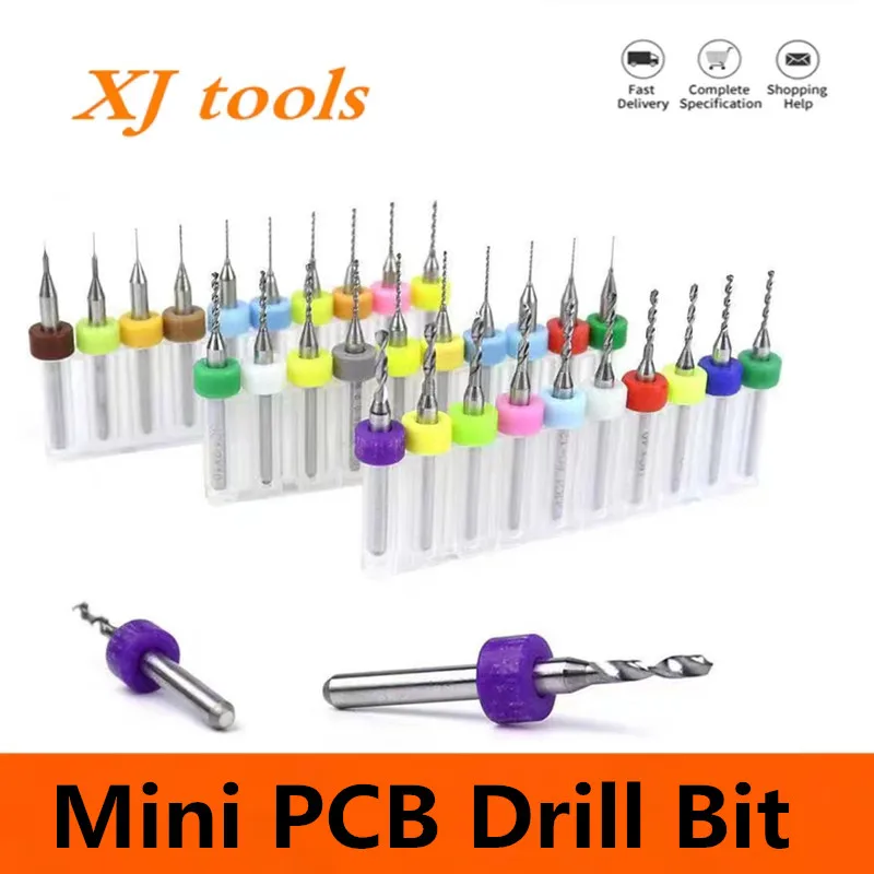 Novo 10 pçs mini conjunto de broca pcb 0.1-3mm importação carboneto pcb brocas placa de circuito de impressão mini conjunto de broca de perfuração cnc