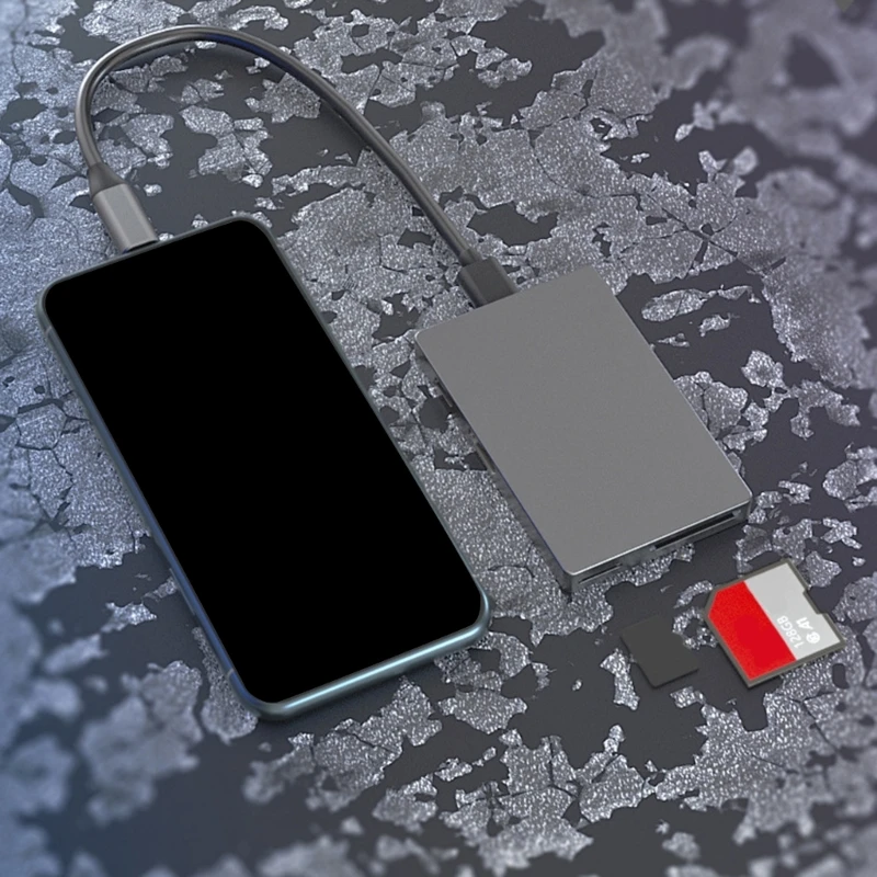 6 منافذ USB C محول HUB 4K60hz نقل الفيديو USB 3.0x2 منفذ البيانات دعم قارئ بطاقات يعزز الاتصال الشحن السريع