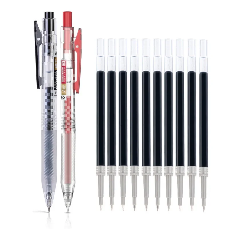 

S18-B (1+10) Quick Drying Gel Pen Black/red 0.5mm Quick Drying School Office Writing Pen Examination Supplies Stationery
