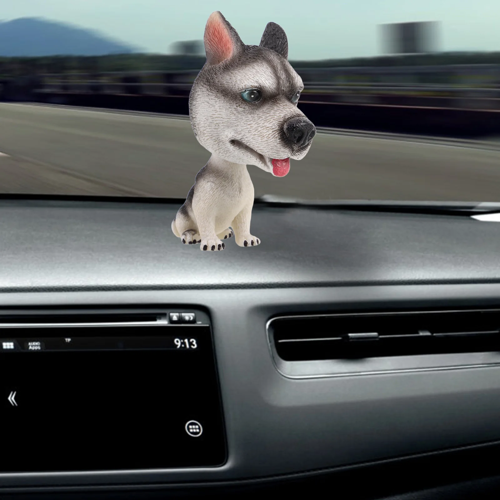 

Cute Shaking Head Dog Resin Car Dashboard Ornament for Interior Decor Creative Personality Accessory Lifelike