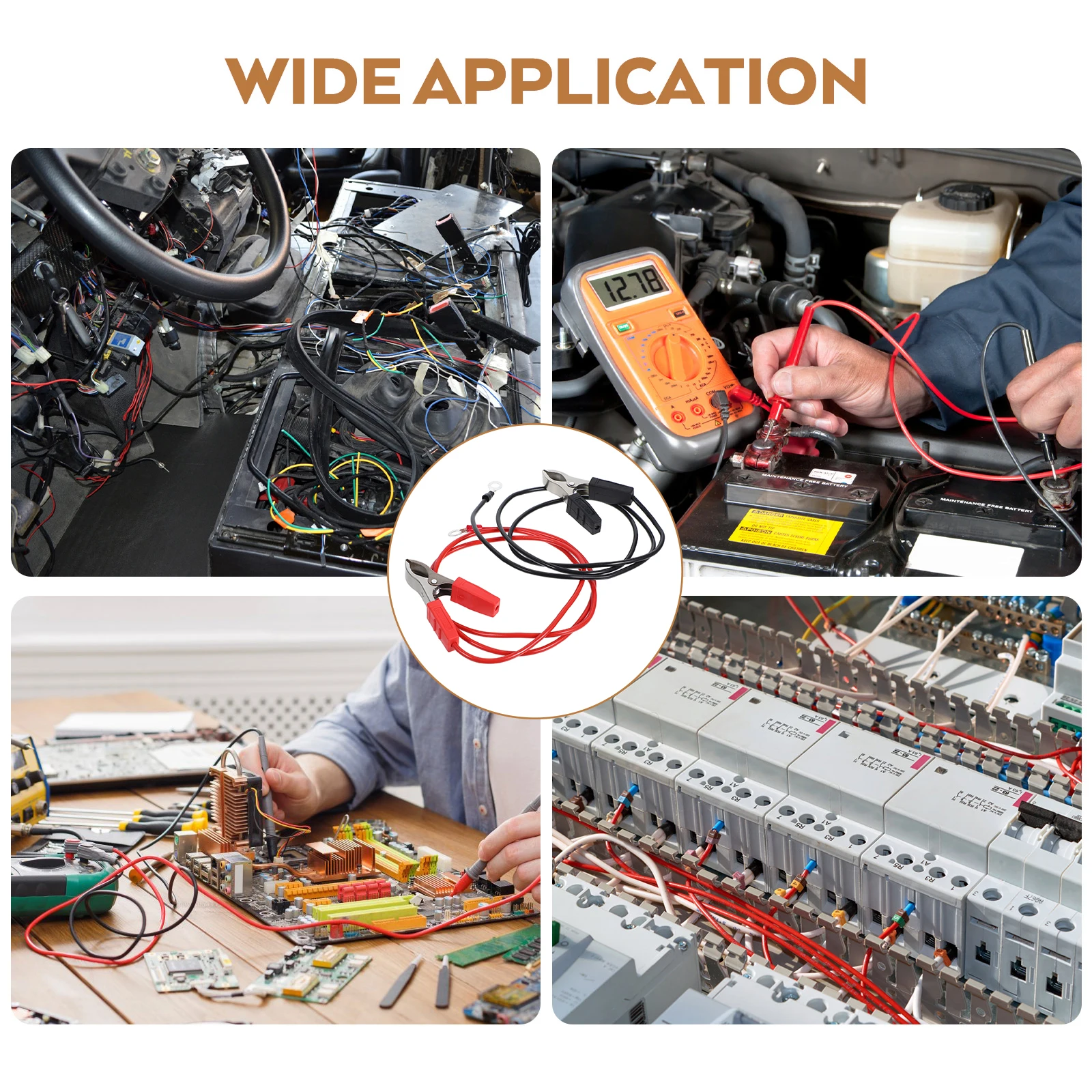 

2pcs Jumper Cable Clamps With Wire Replacement Car Jump Starter Clips Emergency Portable Automotive Starter Cable Kit