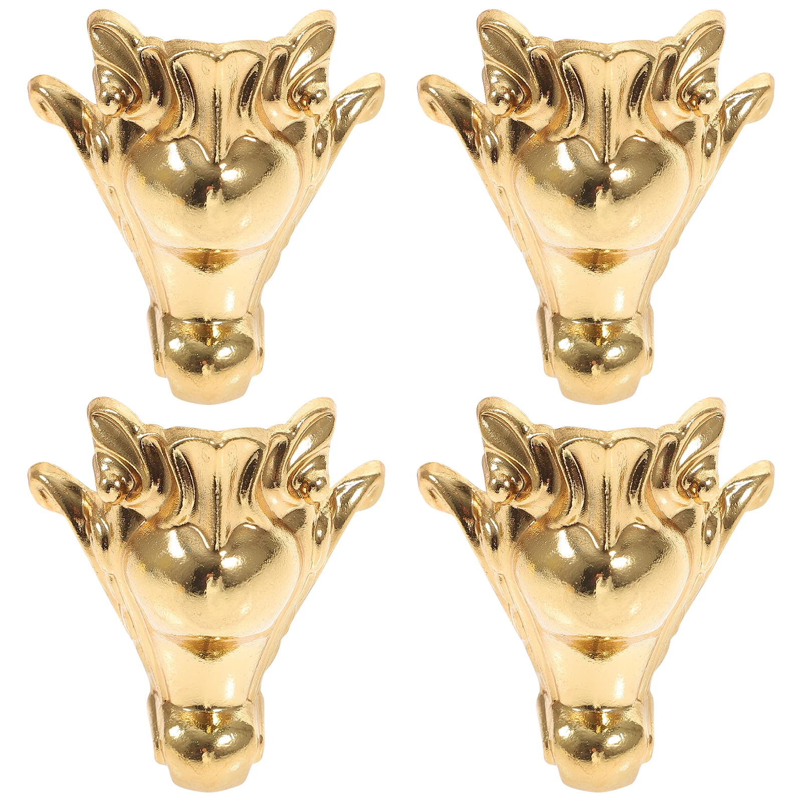 

4 Pcs Box Feet Decorative Zinc Alloy Strong Elegant Shape Vintage Style Wood Case Legs Furniture Protectors Jewelry Box Hardware